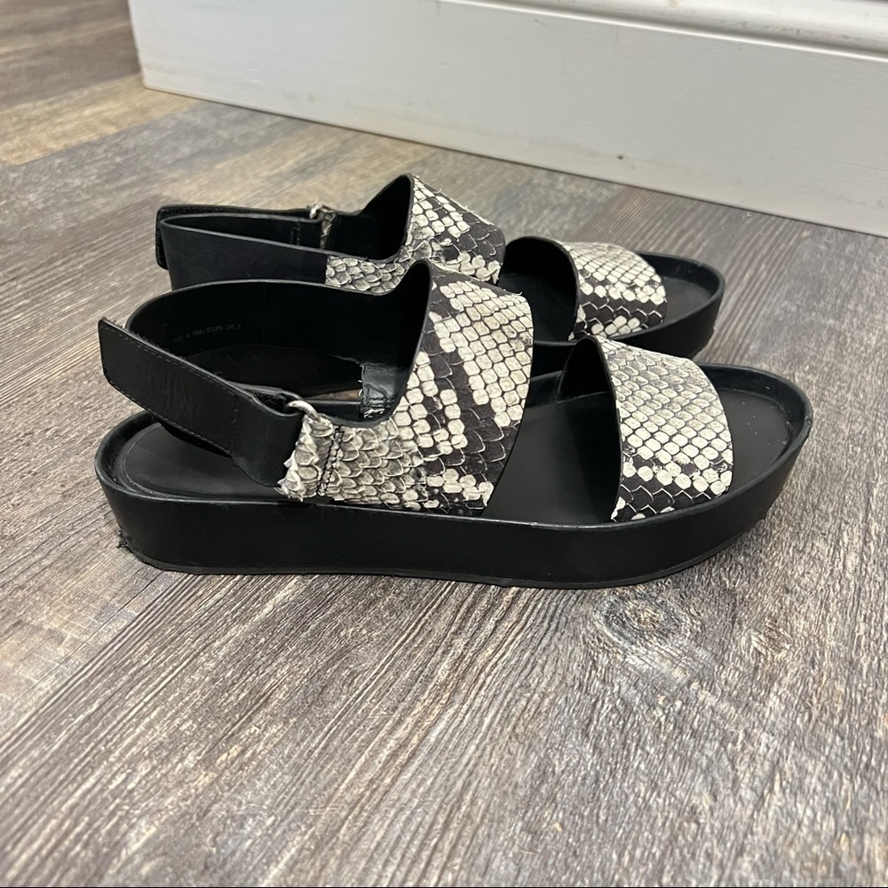 VINCE Marett Python Snake Print Flatform leather … - image 2